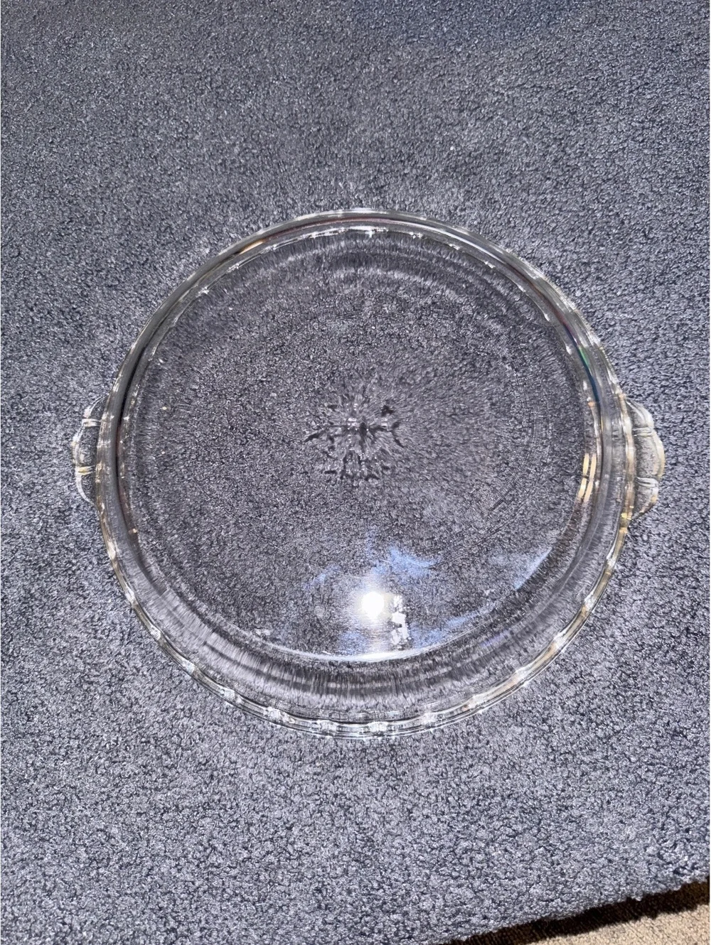 Vintage Pyrex Clear Glass Pie Dish with Handles
